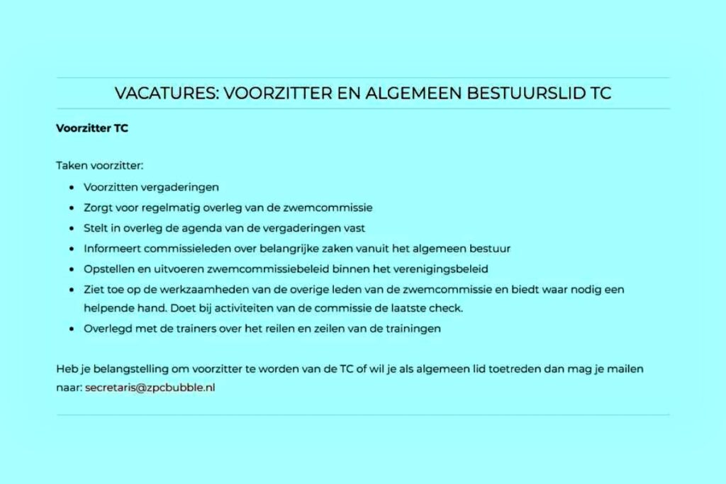 Vacature TC