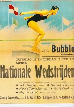 Poster zwemvereniging Bubble Veendam 1946